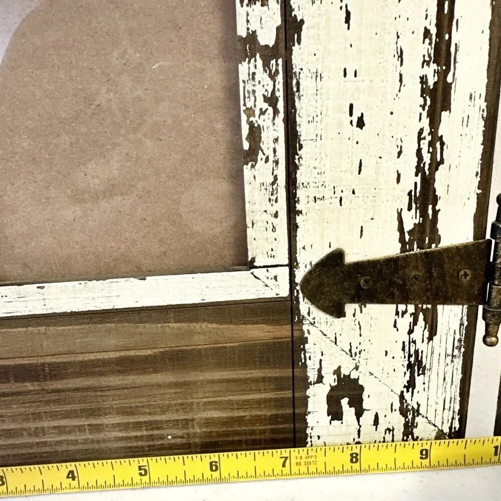 Distressed Wood Grain Bi-Fold Frame for 3.5" x‎ 5.5" Photo Holder 9.5”x11.5” - Picture 5 of 9